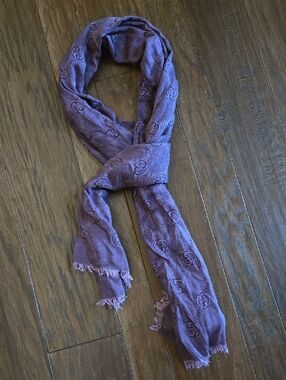 Gucci Purple Logo Jacquard Wrap Scarf